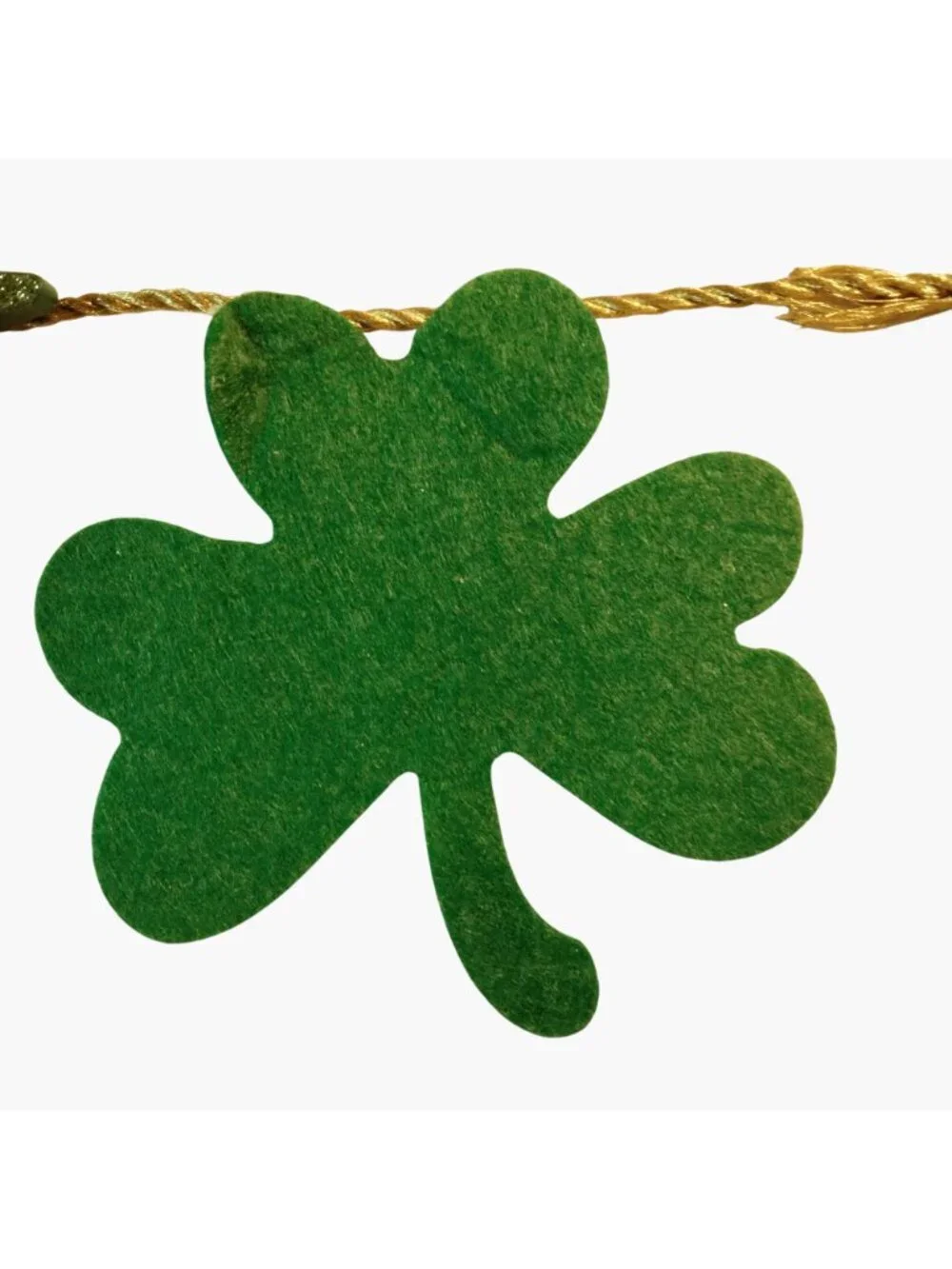 Lucky St Patricks Day Garland 38 In Green Glitter Shamrocks Luck of Irish